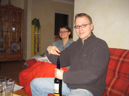 am Abend wurde dann die erste Flasche Wein geöffnet.